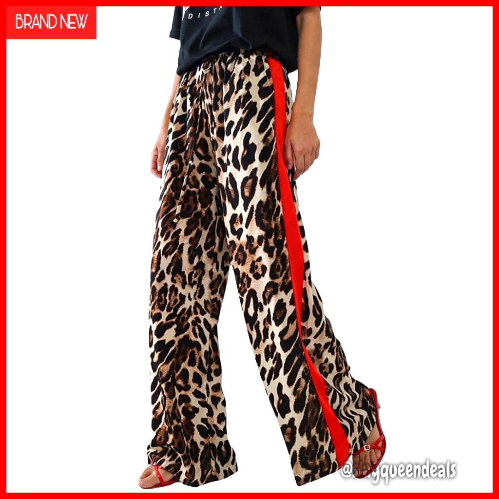 Wide Leg Palazzo Pants High Waisted Drawstring Casual Lounge Trousers